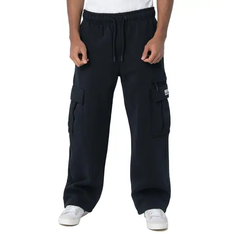 Pro Club Men's Heavyweight Cotton-Polyester Fleece Cargo Sweatpants - Relaxed Fit, Elastic Waist with Drawstring, Multiple Cargo Pockets, Zipper, Below-Ankle Hem, Soft Plain Woven Fabric, Menswear for Casual All-Seasons Wear