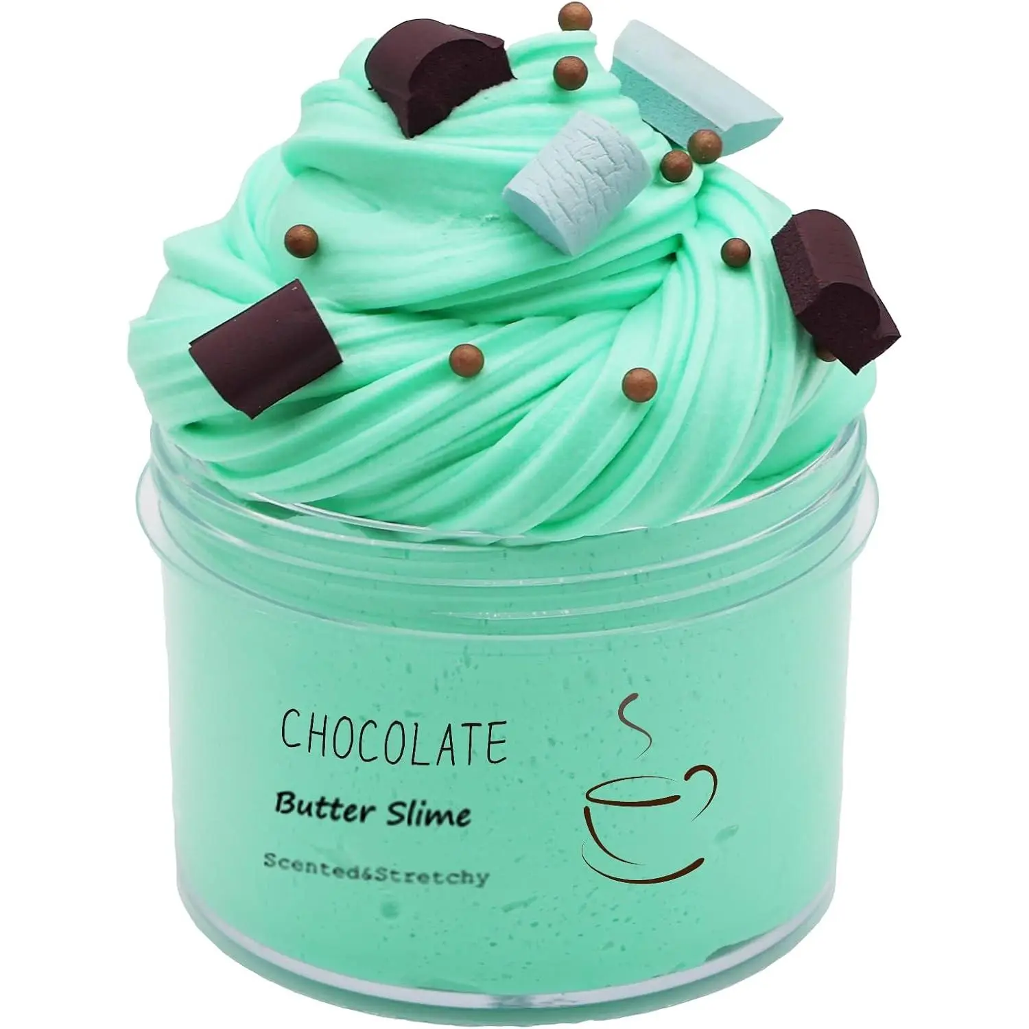 Butter Chocolate Slime, Scented and Stretchy Clay Sludge Toy, Party Favors, Prize, School Education, Birthday Gifts for Kids Girls Boys (200ml) plastilina