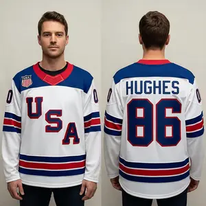 USA HOCKEY JERSEY Jack Hughes Shirt, Men Hockey Jersey, Usa Gold Hockey Jersey