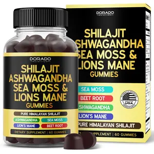 Shilajit Gummies with Sea Moss, Ashwagandha & Lion’s Mane – Pure Himalayan Supplement for Energy & Immunity Support – Vegan, Third-Party Tested – 60 Gummies