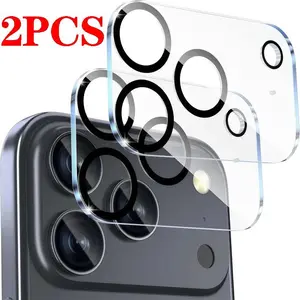 KAYKWONG'S 2 Pieces Camera Lens Protective Film for Cellphone iPhone 17 Pro/17 Pro Max/16/15/14/13/12/11 Series, Scratch-Resistant Hardness 9h, High Clarity Screen Protector