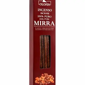 Olofin Mirra ( Myrrh)  Resin Incense 10.5" Sticks 10 Incense Sticks in 1 PK Box for Meditation Prayer Yoga and Energy Cleansing Rituals Altar