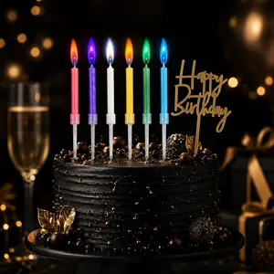 Colorful Flame Candles & Letter Topper Set, Creative Birthday Letter Candles for Parties, Anniversaries, and Holidays 12 Pcs