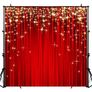 6x6ft Red  Christmas Backdrop  Glitter  Photography Background Red Streamer Photobooth Backdrops for Adult Awards Event  Birthday Party Decor Portrait Photo Shoot Studio Props