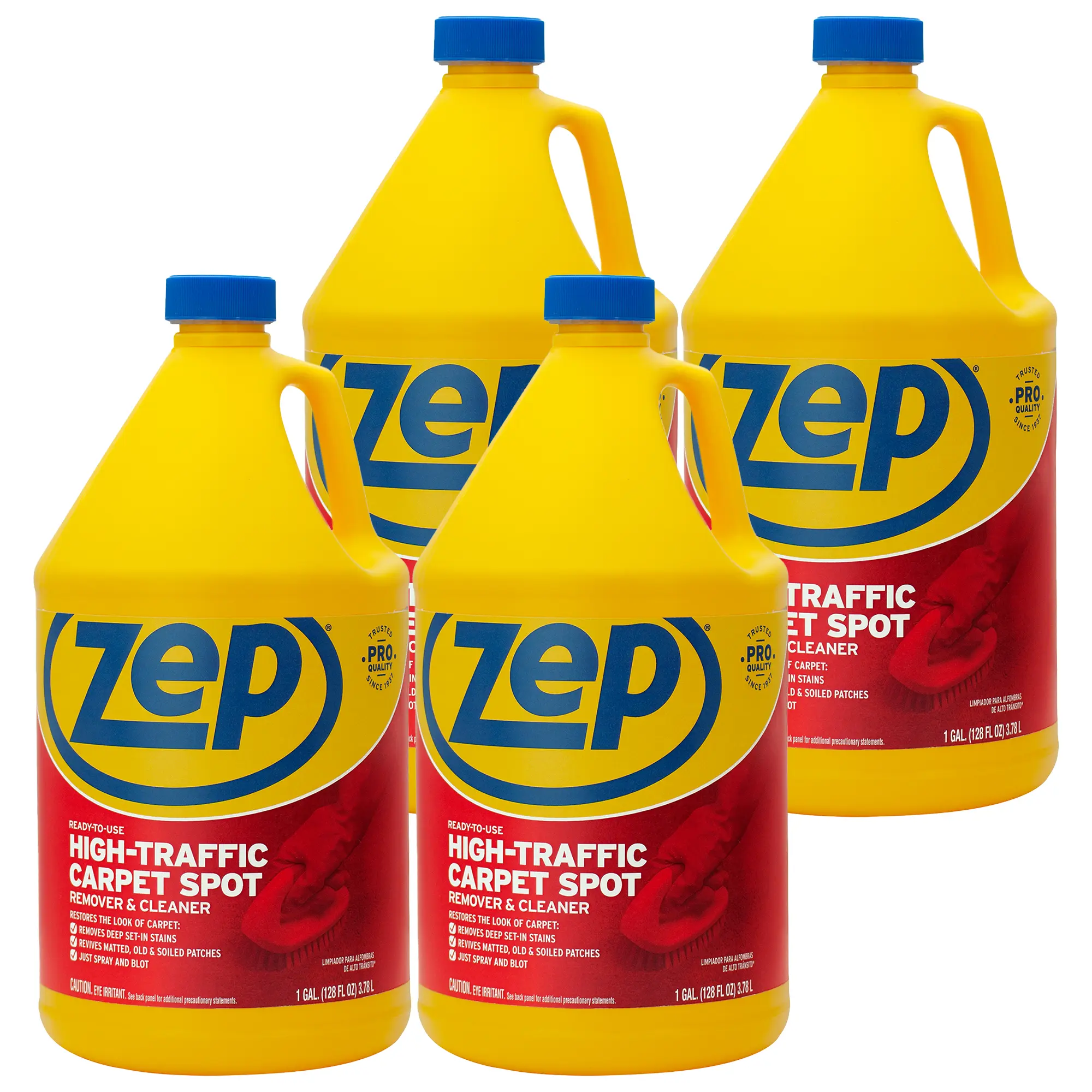 Zep High Traffic Carpet Cleaner - 1 Gallon  ZUHTC128 - Penetrating Formula Removes Deep Stains. Make High-Traffic Areas Look New Again