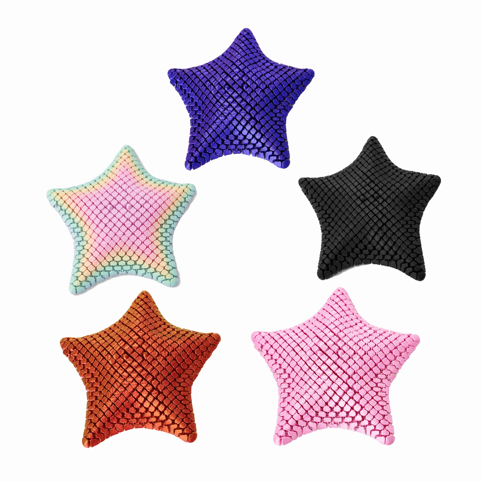 3D Printed Starfish Figurine - Flexible Stress Relief Decor, Colorful Ocean Desk Ornament, Novelty Party Gift for Adults & Home Display