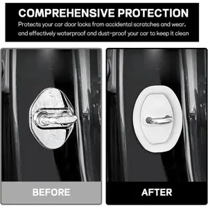 4pcs Silicone Door Latch Protective Cover Shock Absorbing Car Door Lock Guard for Vehicle Locks Easy Installation