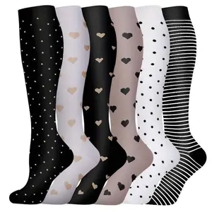 Fruit & Animal Pattern Compression Socks, 6 Pairs/set Casual Comfy Breathable Socks for Women & Men, Sports Socks for Running, Hiking, Rehabilitation, Sports Fit Socks
