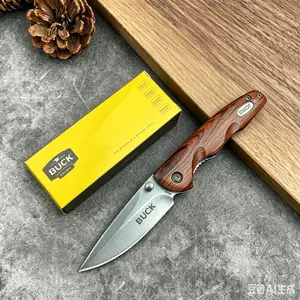 Best-Selling 269 Folding Pocket Knife 440C Steel Blade Wooden Handle High-Quality Outdoor EDC Survival Waist Knife Camping, Hiking, Fishing, Exploration Jungle Tool