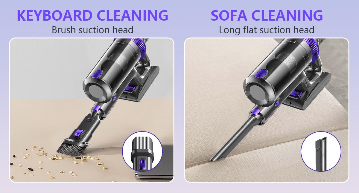8-in-1 Lightweight Cordless Vacuum | Handheld Stick Vacuum Cleaner for Pet Hair Care, 50kPa & 50 Min with LED Display, For Carpets, Hard Floors & More