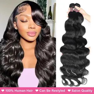 Uwigs Body Wave Bundles Human Hair Weave Bundles Natural Color Remy Hair Weave Extensions