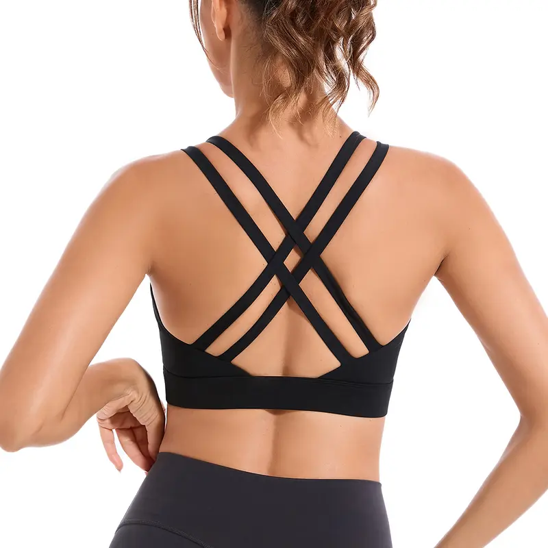 RUNNING GIRL Women's High Impact Padded Sports Bra, Buttery-Soft Fabric, Scoop Neck, Strappy Design & Molded Cups for Gym & Workouts #outdoorfun #DiscoverYourGift #TikTokShopBlackFriday #TikTokShopCyberMonday