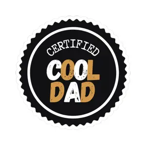 Certified Cool Dad Stickers - Fun Decor for Father's Day, Playful Fatherhood Gift, Cool Dad Gifts