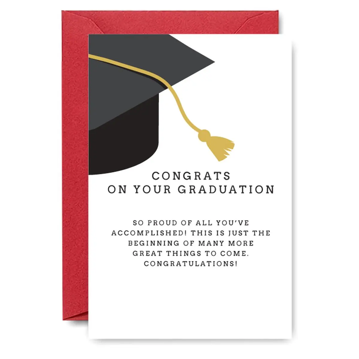 Graduation Cap Design Greeting Card, 1 Count Congratulations Graduate Card, Graduation Gift for Student, Loved Ones, Motivational and Heartwarming Greeting Card