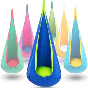 Hanging Swing Hammock with LED Light, 1 Count Colorful Swing Chair with Inflatable Cushion, Outdoor Camping Hanging Chair for Indoor & Outdoor, Outdoor Swing, Hammock Hanging Lighted Kids,Holiday Gifts.