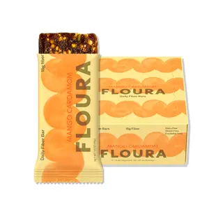 Floura Mango Cardamom Fiber Bar 12-Pack - 15g Fiber, Fruit-Forward, Gluten-Free, Snack for Wellness On-The-Go