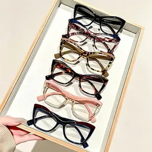 Women's Retro Tortoiseshell Full-Rim PC Frame Cat Eye Blue Light Blocking Glasses, Blue Light Glasses for Office Work and Daily Use