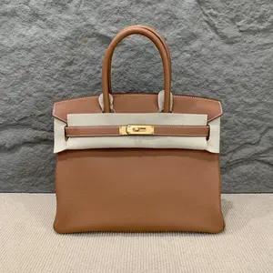 Pre-owned HERMÈS Leather tote bags Hermes Birkin 30 Togo 37 Gold (md1130a1)