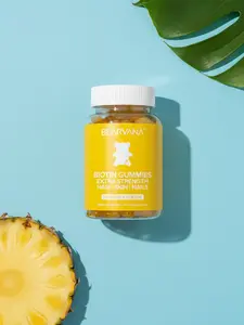 BEARVANA BIOTIN - Hair, Skin, and Nails Gummies - Vitamin C, E, B6, B12 - Pineapple Flavored- One Month Supply (60 gummies) - Hair Support Vitamins - Dietary Supplement