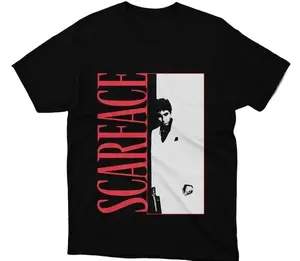 Scarface T-Shirt Tony Montana Graphic Tee, The World Is Yours Retro Movie Shirt, Vintage 80s Streetwear Hip Hop Rap Tee, Oversized Heavyweight Cotton Top, Al Pacino Classic Film Merch, Hustler Culture Apparel, Men's Women's Trendy Gift