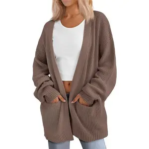 Women's Oversized Soft Knit Cardigan Sweater with Pockets, Knitwear Tops