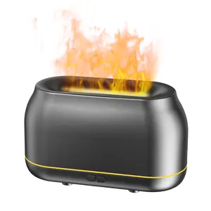 Upgraded Colorful Flame Essential Oil Diffuser, 7-Color LED, Silent Humidifier with Auto-Off Protection, 160mL for Home, Office & Yoga