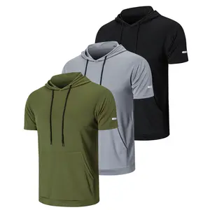 【Choose A Size Up】3/6 Pack Men's Round Neck Shirts Moisture Wicking Mesh Athletic T-Shirts,Lightweight Sweatshirt Hoodies Pullover,Compression Quick Drying Sports Tops
