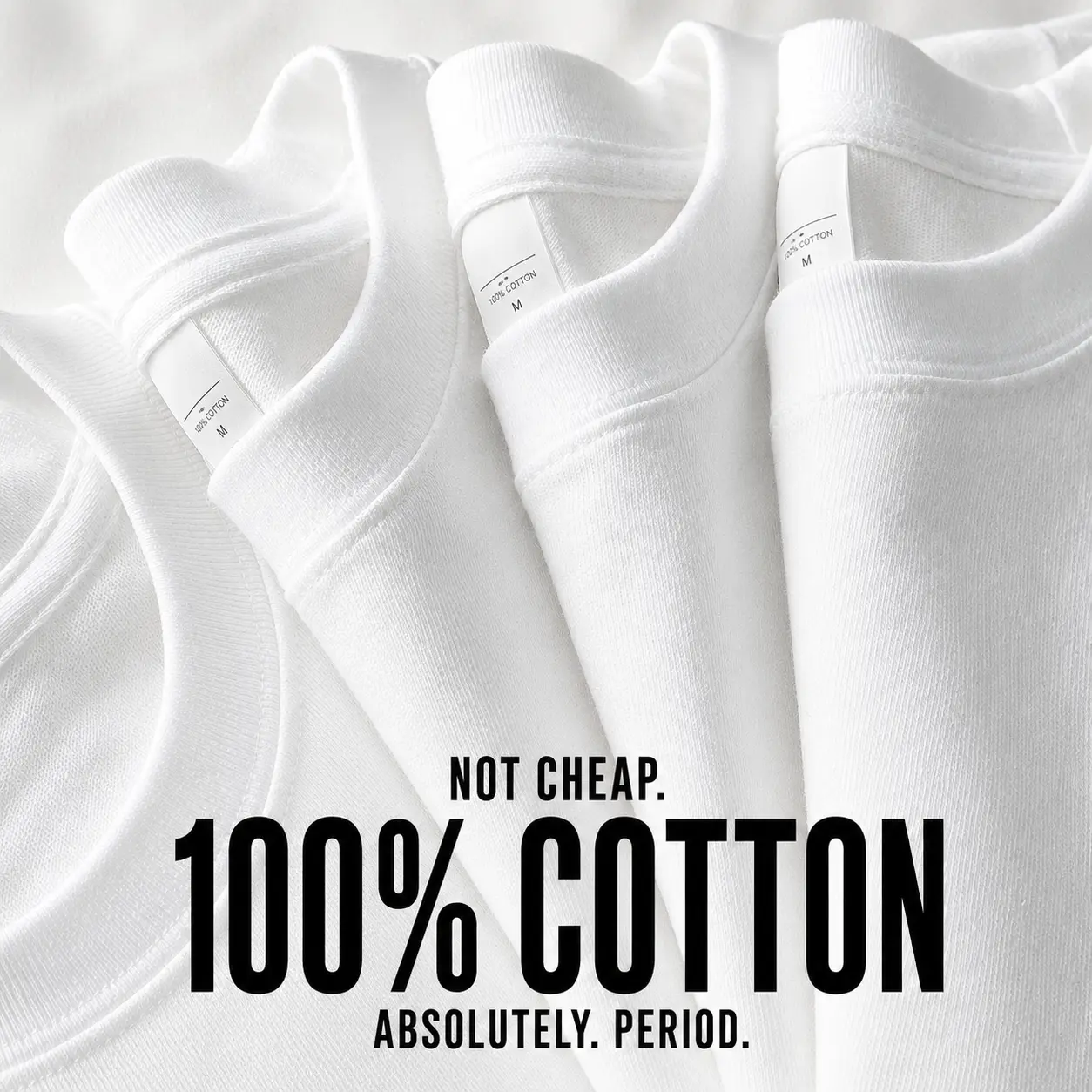 100  percent    high-quality    Cotton Plain T-Shirt, Basic Crewneck Everyday Tee – White & Black  premium  classic durable comfort short-sleeve round neck casual t-shirt  unisex