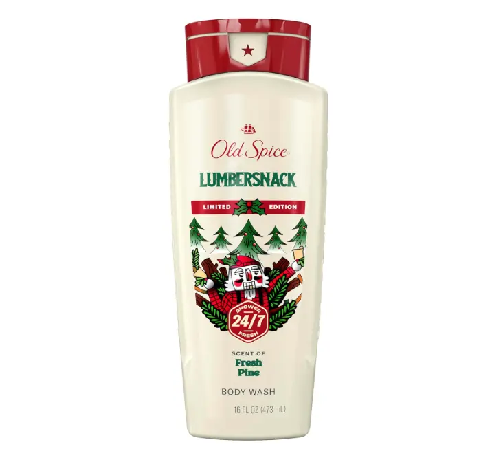 Old Spice Body Wash for Men, Holidudes Holiday Edition, 24/7 Holiday Freshness, Lasting Scent and Rich Lather, Stocking Stuffer, Lumbersnack with Fresh Pine Scent, 16 oz