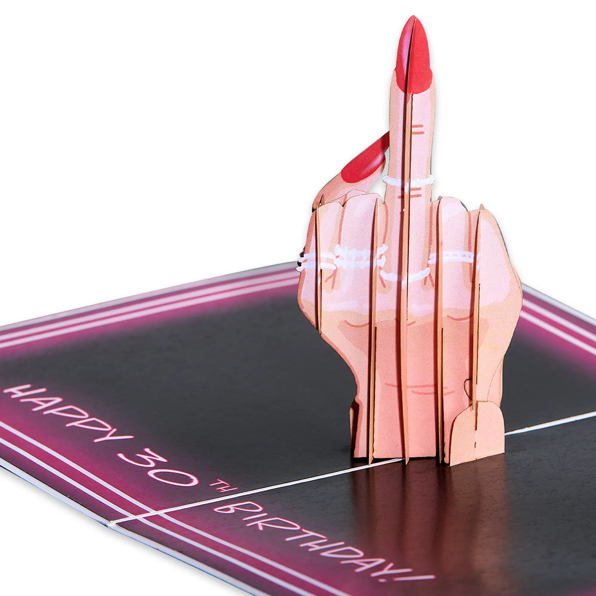Dirty Thirty - 3D Pop-Up Birthday Card with Off*nsive M*ddle Finger Design for 30-Year-Olds - Funny & Rude Greeting for Sister, Girlfriend, or Wife