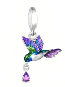 Silver Color Bird Beaded Beadwork Pendant Necklace for Women, Daily Wear Jewelry Gift, Perfect Accessory for Handmade Bracelets