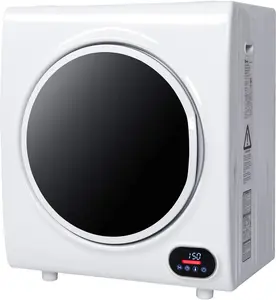 Ubesgoo Compact Laundry Dryer 9lbs Capacity, 2.6 Cu.ft Portable Clothes Dryer, Front Load Dryer W/LED Control Screen, Stainless Steel Drum For Apartment Home Dorm 110V 1400W