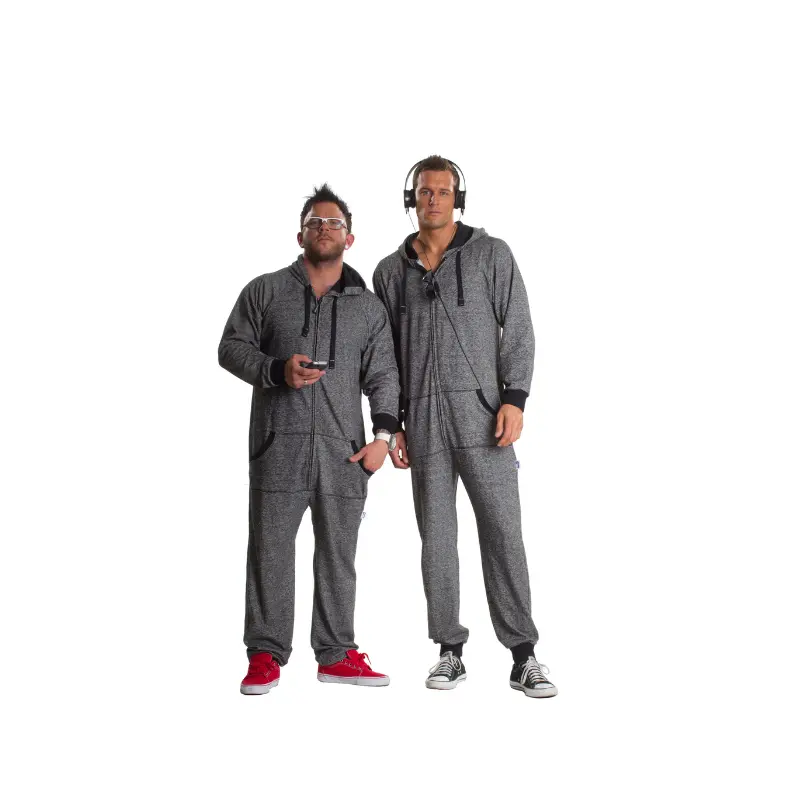 Black Oatmeal Footless One-Piece Pajama Onesie