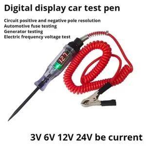 Car Voltmeter (color: Spring Line with Display), Automotive Diagnostic Tool, Automotive Circuit Tester, Accurate Voltage Measurement, Voltage Check Tool, Voltage Monitor, Essential Car Maintenance Accessory