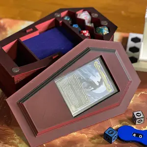 Premium Coffin Deck Box for MTG Commander | Vampire EDH Case w/ Card & Dice Storage | Customizable Magic the Gathering Gift