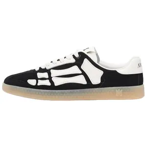 AMIRI Pacific Bones Suede Lace-Up Low-Top Sneakers for Men in Black Trending Shoes, House White Official Shoes to Get / Maison Mihara