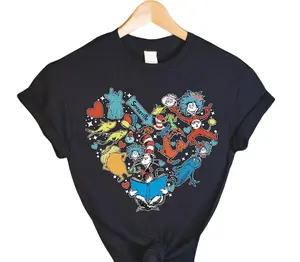 Dr Seuss Heart Shape Shirt, Dr. Suess Day, Cat In The Hat, Teacher shirt, School Shirt, Dr. Seuss Day Shirt, Reading Day Shirt, Teacher Life