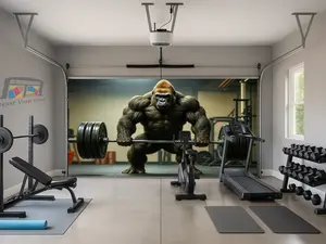 Beast Mode Gorilla Lift - Motivation Garage Door Cover (16'ft x 7'ft)