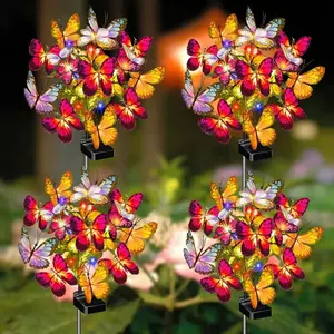 Solar Outdoor Butterfly String Lights Ip65 Waterproof, Colorful Automatic Charging Garden Pathway Decoration, Perfect Holiday Gift