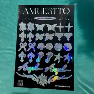 AMUL3TTO Tanning Stickers - Holographic Stickers for Tanning with Various Shapes and Patterns