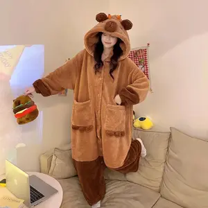 Winter Waterhog Role-Playing Costume, Adult Kigurumi Unicorn Onesie, Anime Sleepwear, Halloween Cartoon Pajamas, Long Robe
