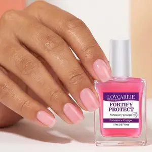 LOVCARRIE New Ice-Transparent Pink Nail Strengthener Treatment, Keratin and Vitamin Nail Polish, Natural Quick-Dry Formula, Nail Care Product, Helps Improve Brittle and Split Nails, Long-Lasting Shine