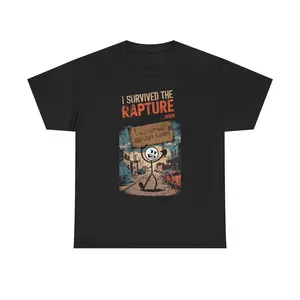 Rapture Survivor Tee, End of the World Shirt, Post Apocalyptic Tshirt, Funny Apocalypse Top, Unisex Cotton Tee, Armageddon Clothes