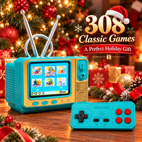 PYBGE GV300 Vintage Handheld Gaming Console - 2.8in IPS Screen, Low-Voltage Charging, Compact Design, Included Game Cables - Game Night Gadget, Unique Cool Gifts, Teen Boy Christmas Gift Idea