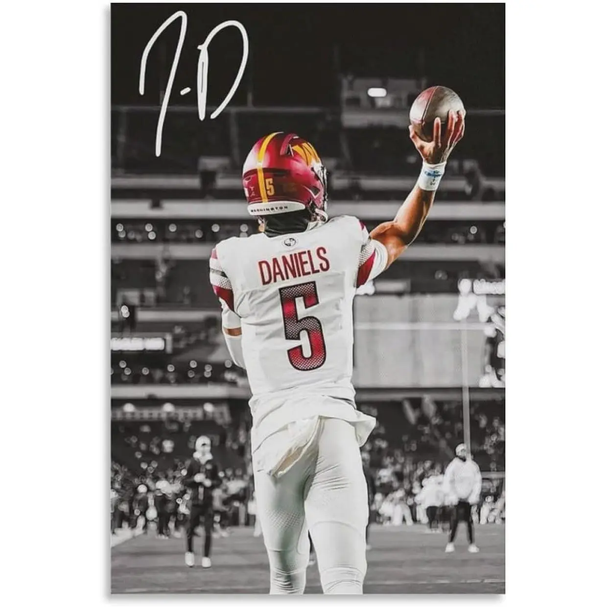 Jayden Daniels Handmade Hi-Res Image Canvas Poster - High Detail Artistic Photo Print, Home Decor Wall Artwork for Living Room Wall Display