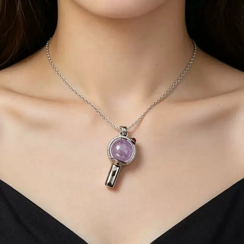 Kpop Light Stick Choker Necklace, Dainty Pendant for Fans, Cute & Casual Unisex Gift for Daily Wear or Concerts, Chain Jewelry, Costume Necklaces, Fashion Necklace