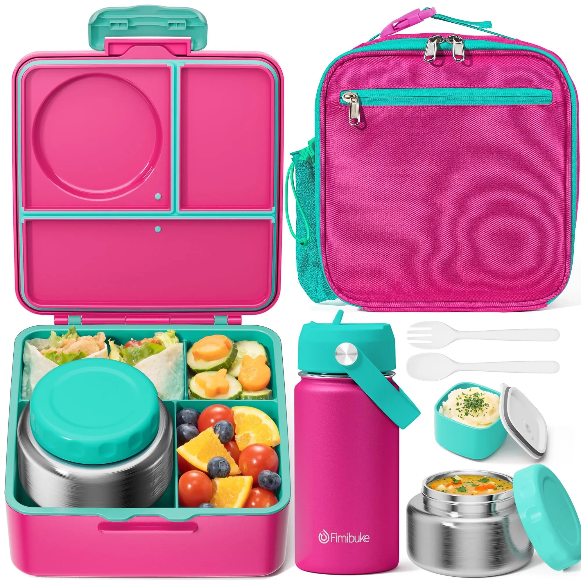B5.Lunch Set-Fuchsia & Teal