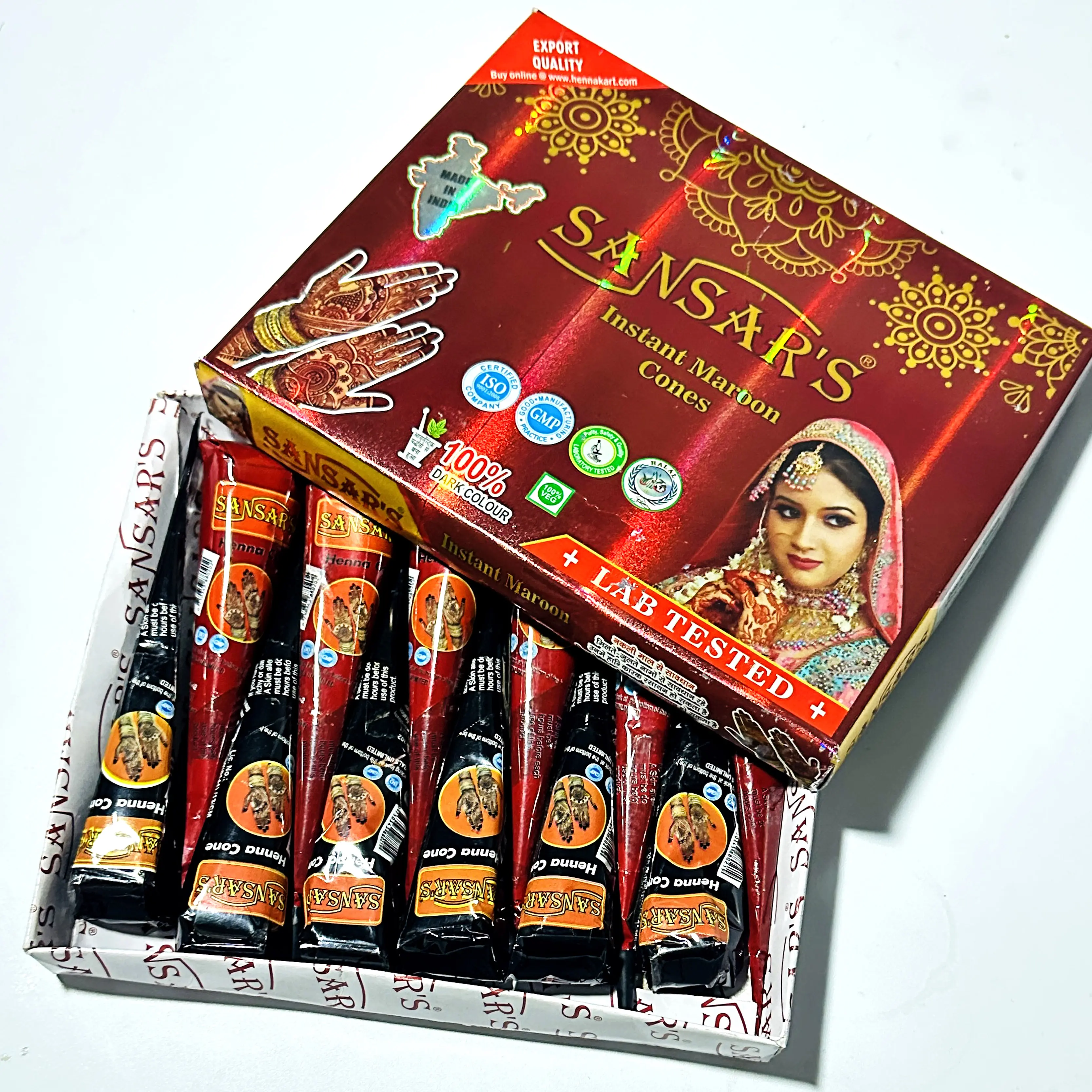 Henna Tattoo Kit(3 Cones,25g Each) Three templates are included Mehndi Stencils Makeup Cosmetic