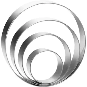 Round Cookie Cutter Set Large - 5 Inch, 4 Inch, 3 Inch, 2 Inch - Geometric Cookie Cutters Shapes Molds - Stainless Steel Homemade Round Biscuit Treats Cutter