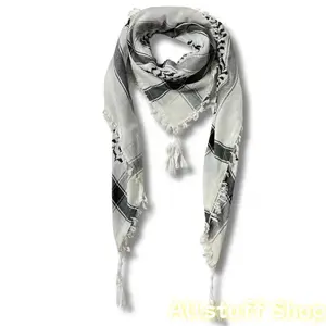 Women's Authentic Palestinian 100% Cotton Kuffiyeh - Arab-Inspired Kaffiyeh, Handmade Artistic Embroidered with Sharshoba Stitching, Fringe Trim, 47x47in Machine-Washable Sports & Outdoor Accessory, Arab-Inspired Kaffiyeh Scarves, 100% Cotton Scarves